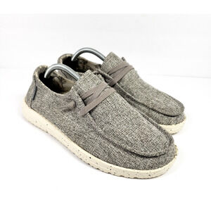 Hey Dude Wendy Womens Size 7 Iron Gray Linen Slip On Casual Loafer Shoes